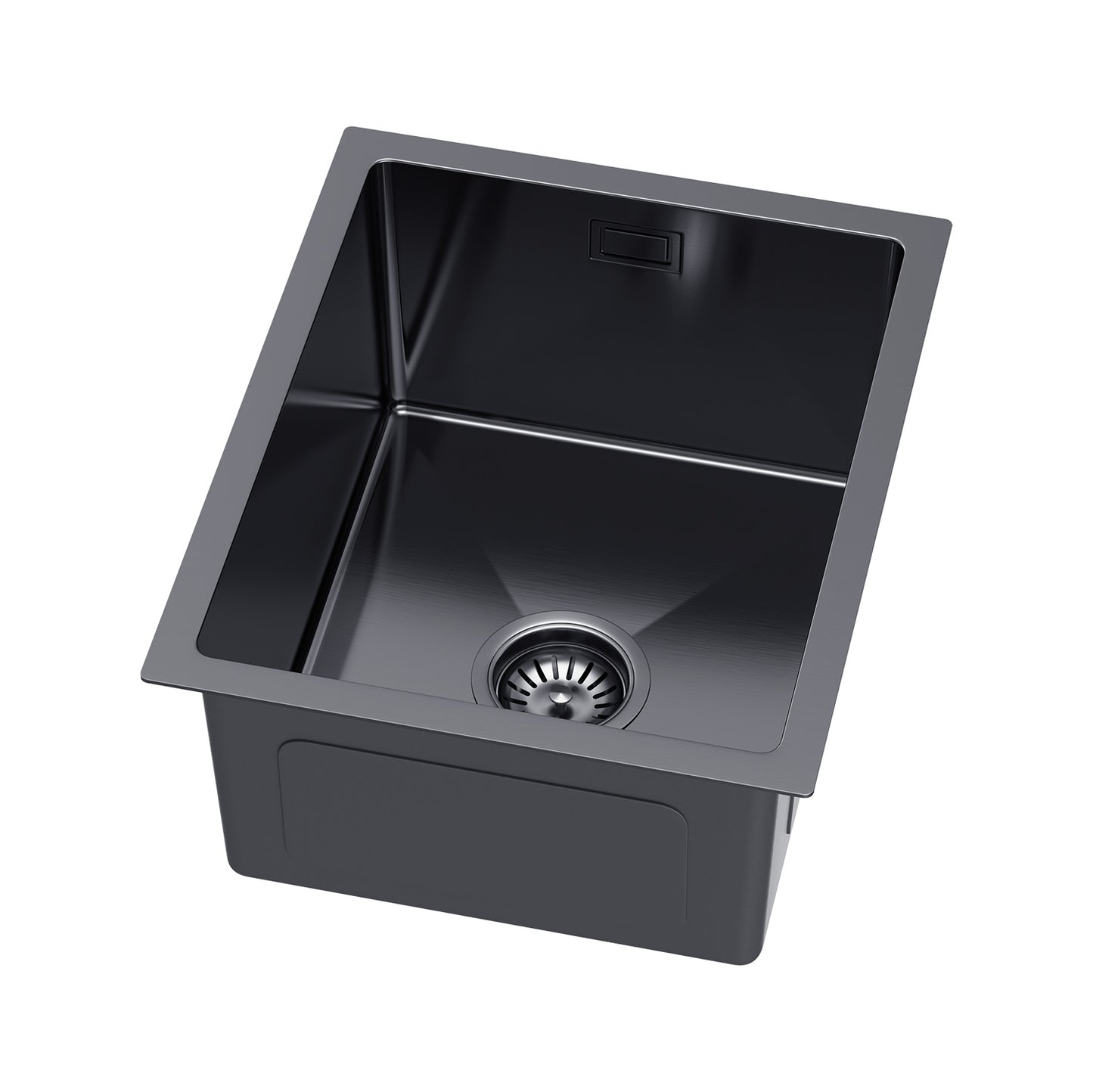 Single-bowl steel sink 37x45cm in PVD Graphite color by VELAZO.