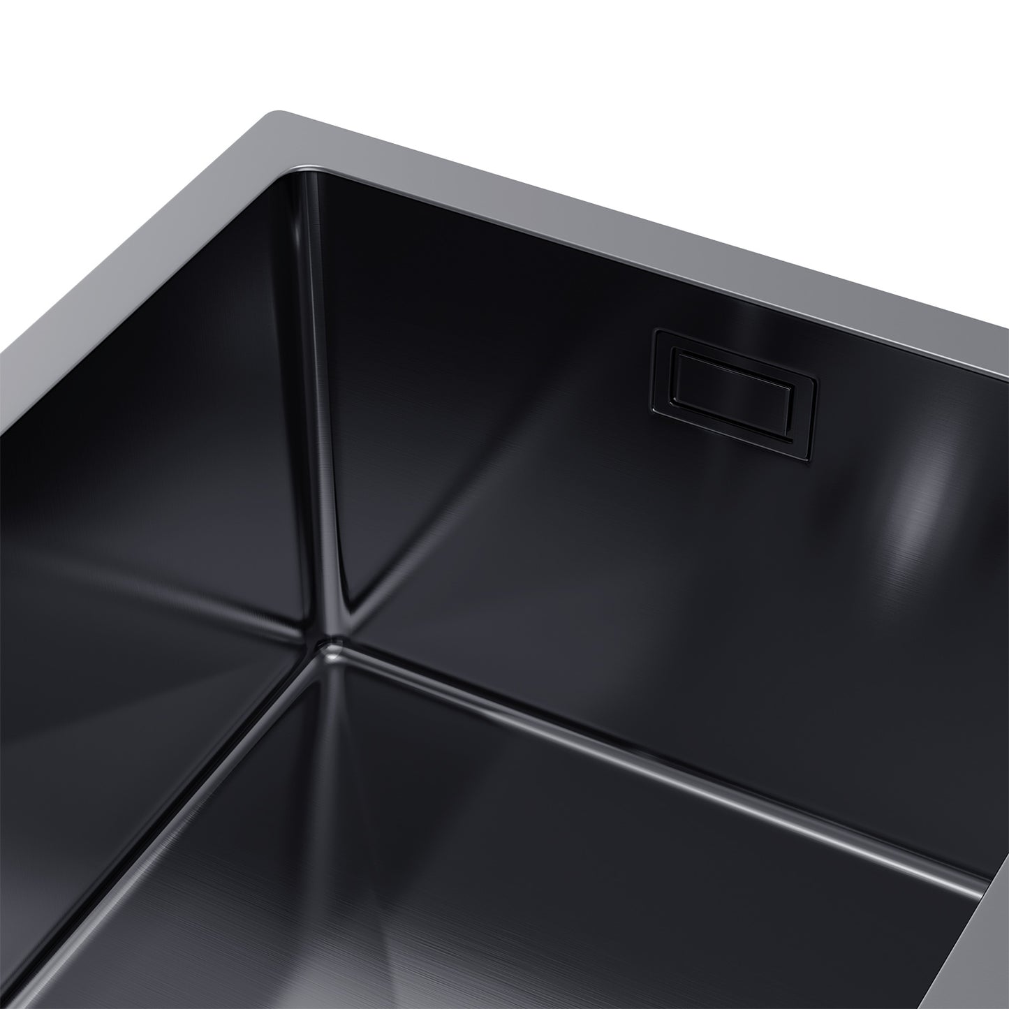 Single-bowl steel sink 37x45cm in PVD Graphite color by VELAZO.