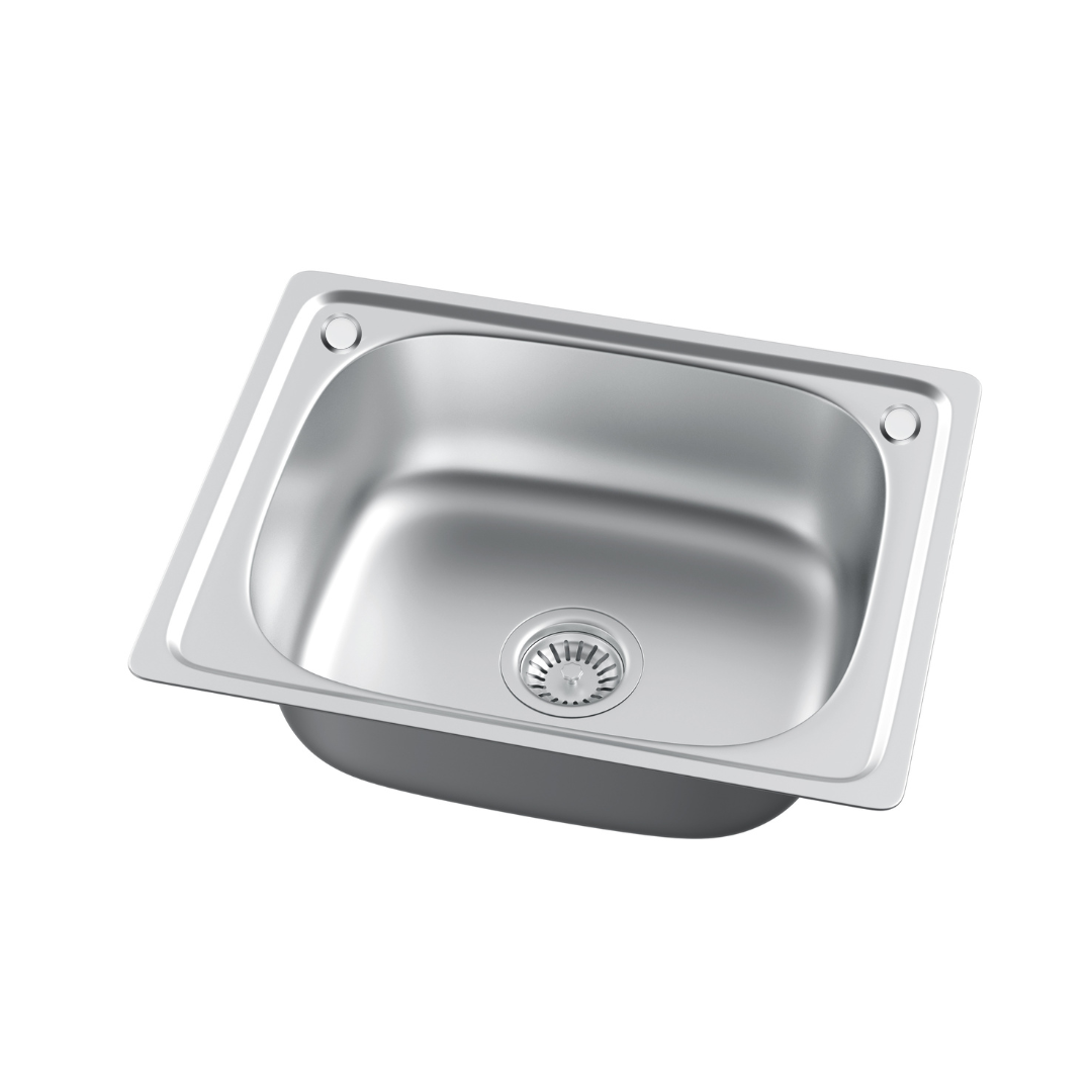 Kitchen sink 50 x 40 cm steel silver, with tap hole