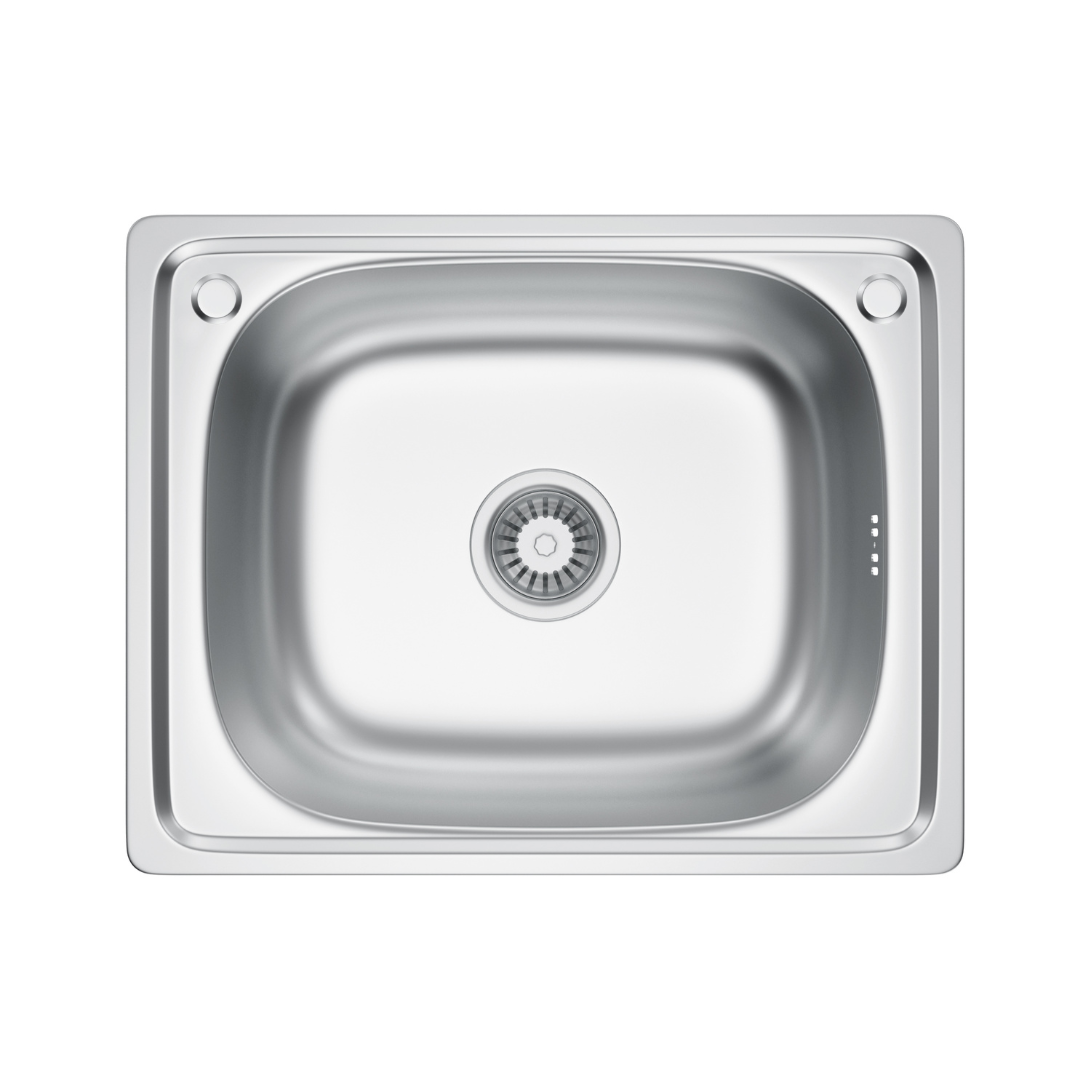Kitchen sink 50 x 40 cm steel silver, with tap hole