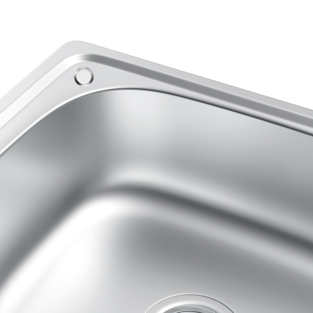 Kitchen sink 50 x 40 cm steel silver, with tap hole
