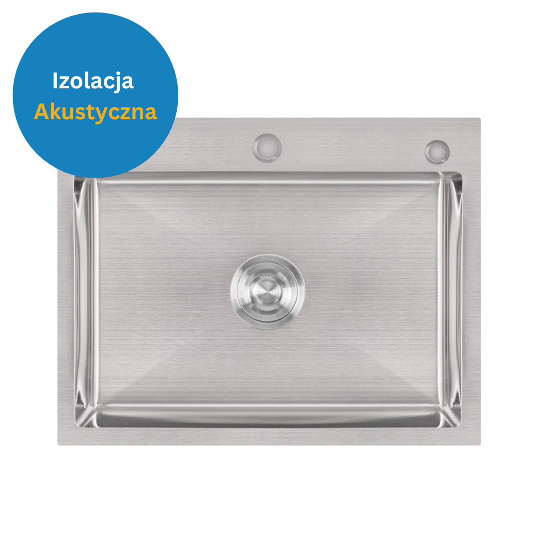 Single-bowl steel sink 58x45cm in INOX color by VELAZO.