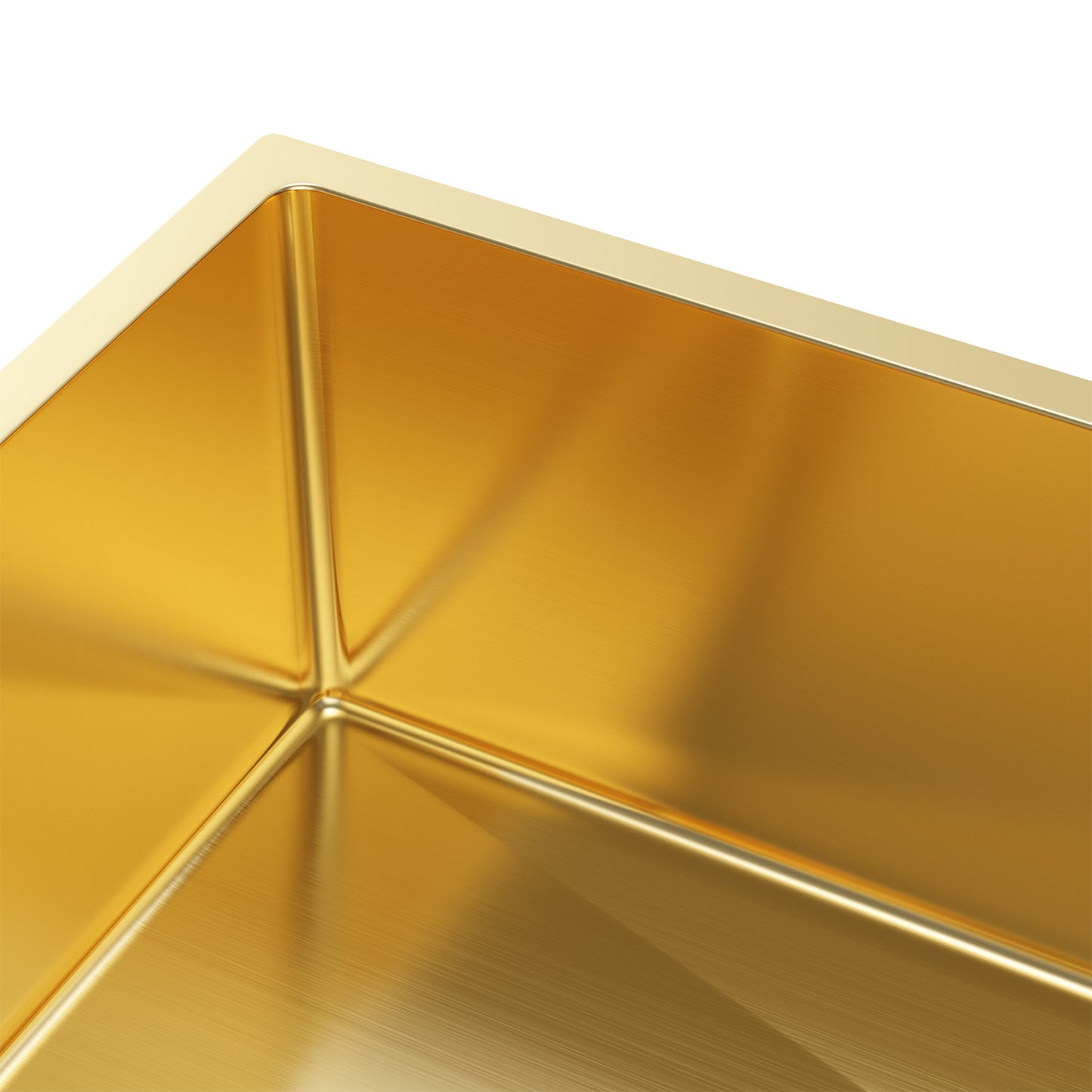 Goldfarbene Stahlspüle mit Einzelbecken – 74 x 44 cm von VELAZO.
