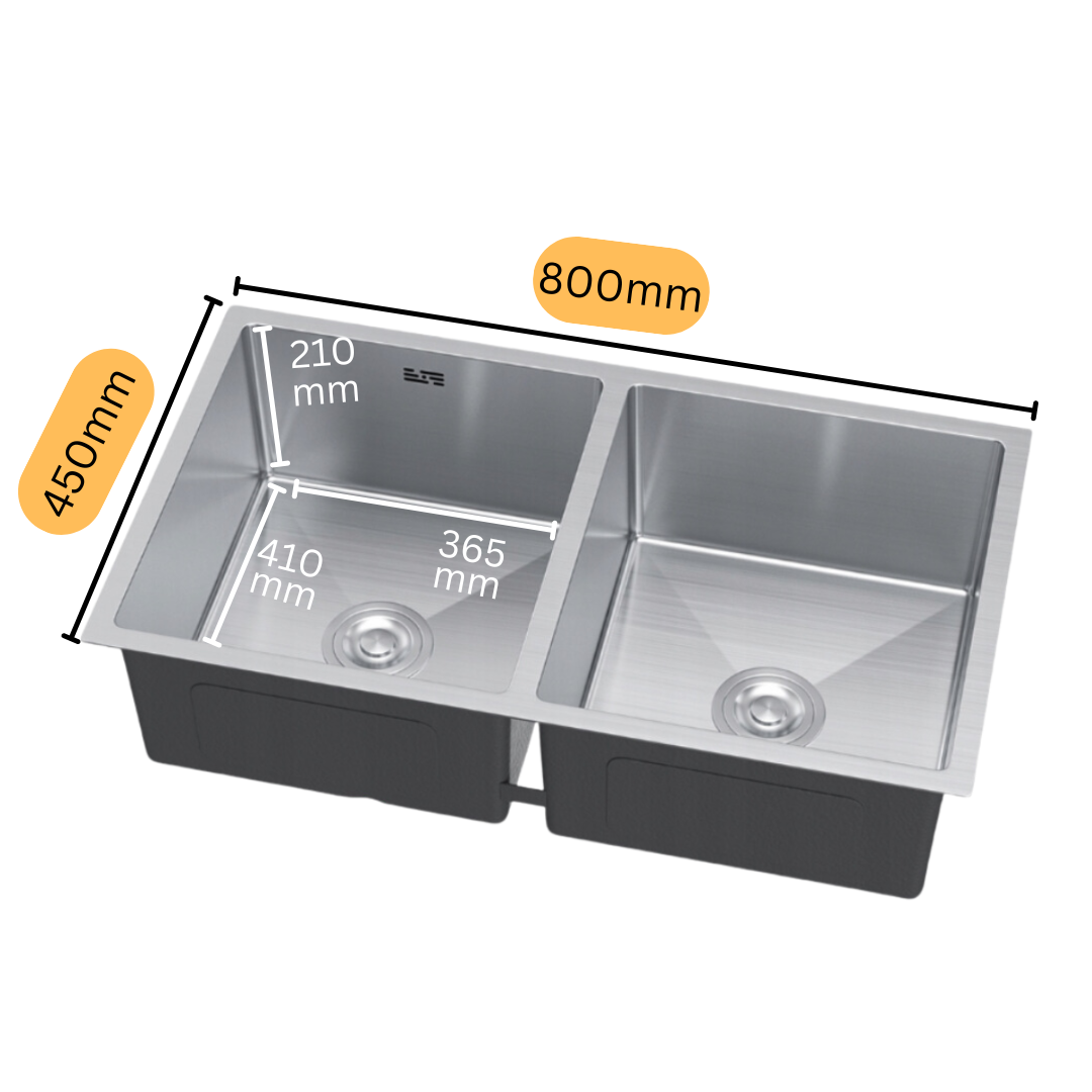 Large two-bowl sink - 80x45 cm from Velazo.