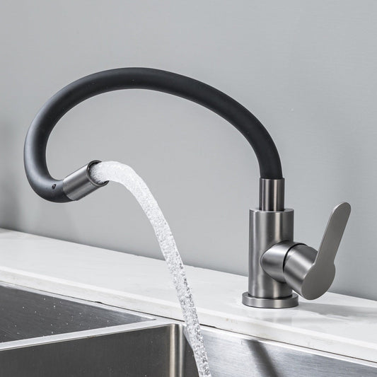 Bateria Kuchenna z Elastyczną Wylewką Black Flexi /Grafit