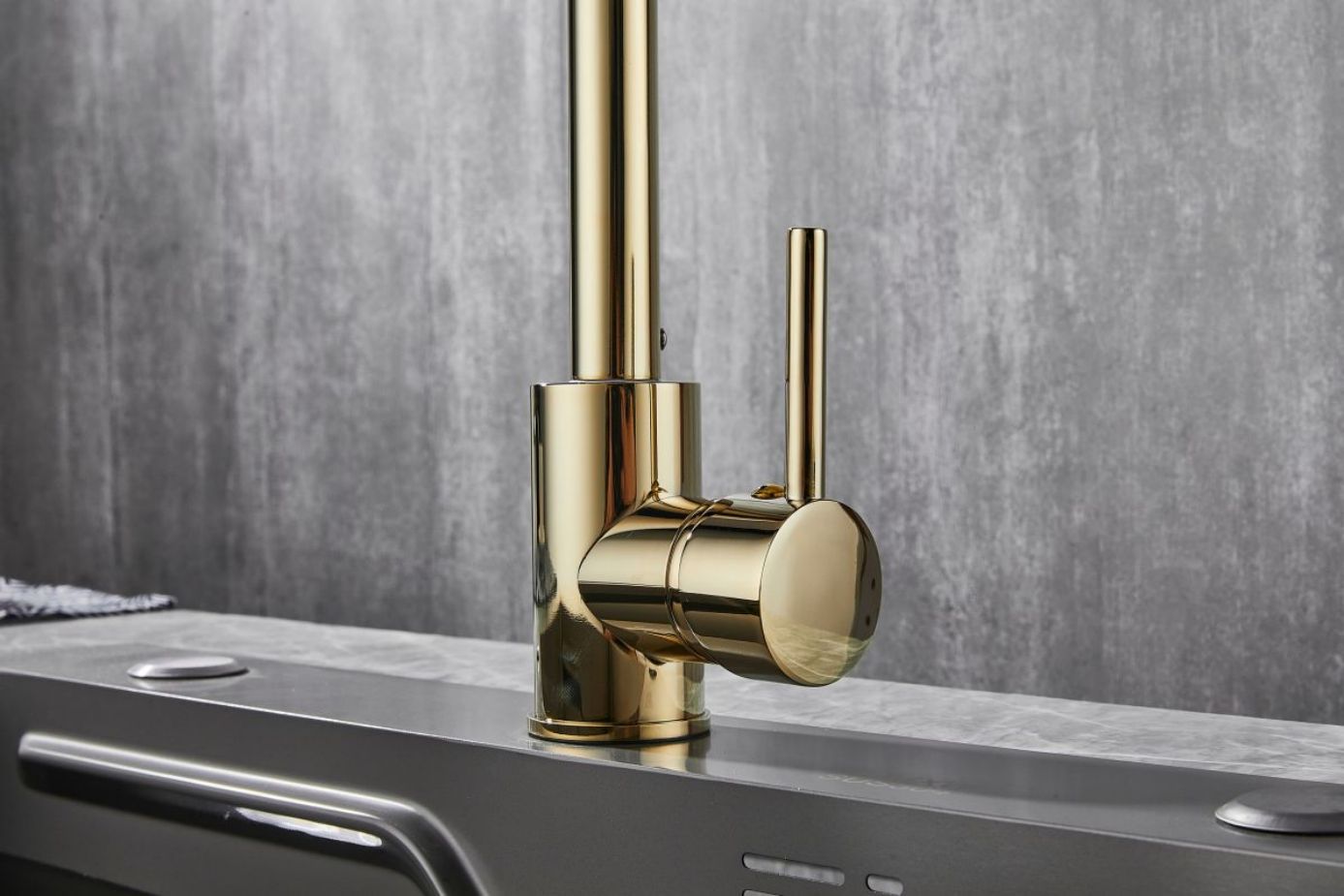 Einhebel-Küchenarmatur, 360° schwenkbar, gold - 1101G