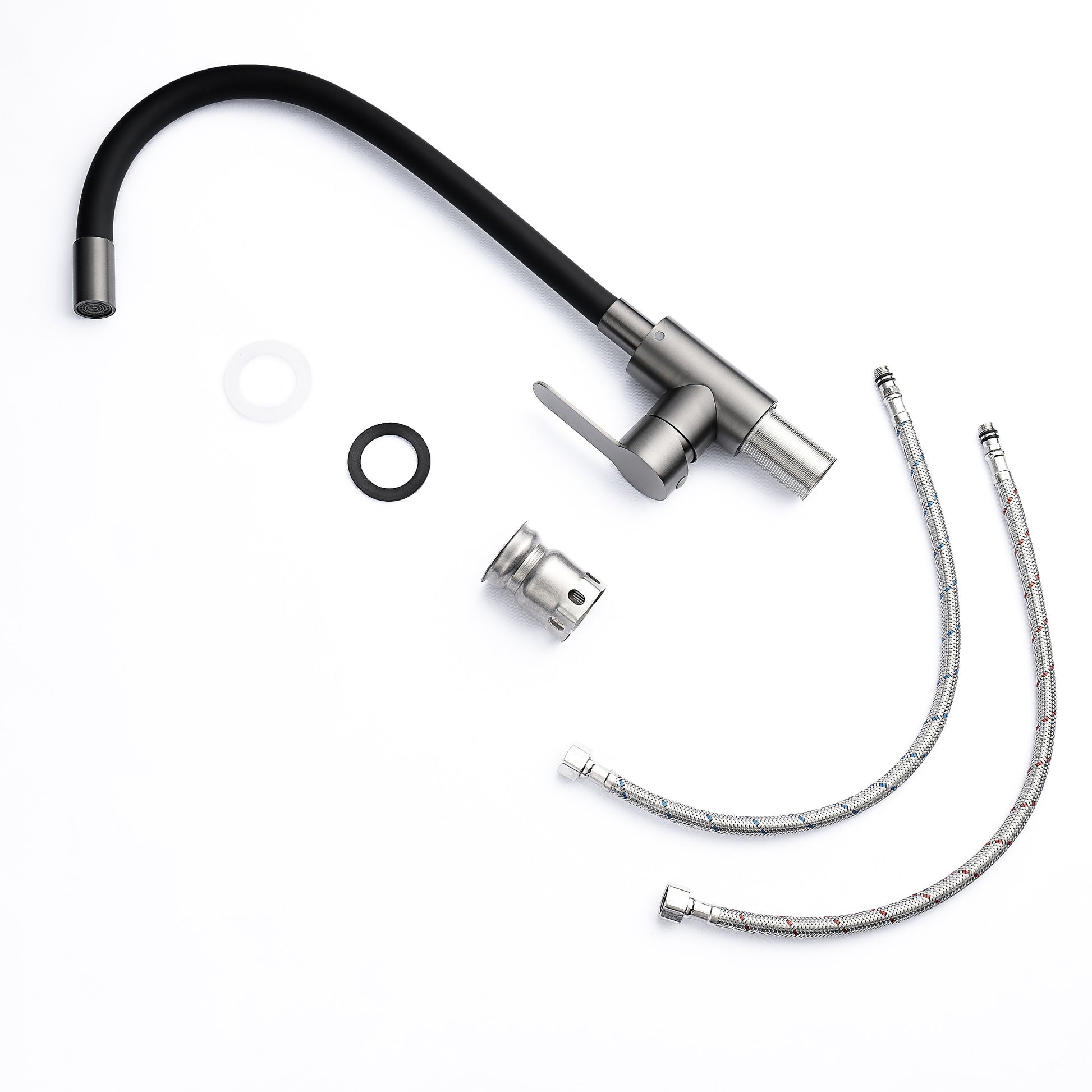 Küchenarmatur mit flexiblem Auslauf Schwarz Flexi/Graphit