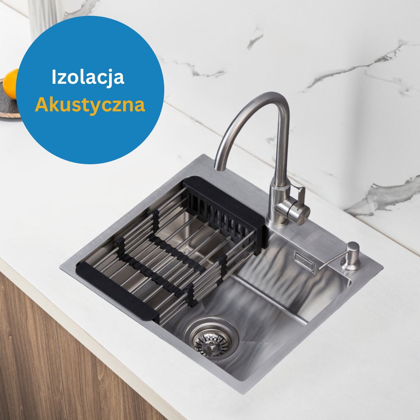 Einzelbecken-Stahlspüle 40x45 cm INOX von Velazo.