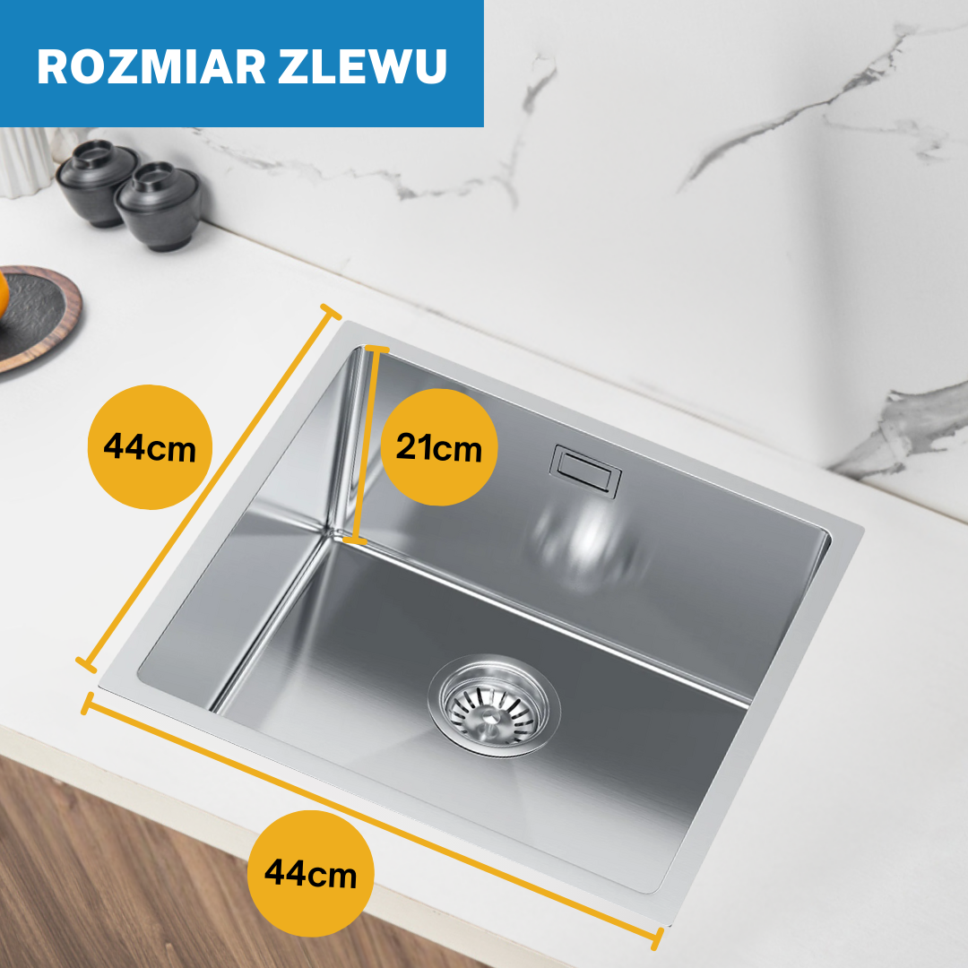 Zlewozmywak Jednokomorowy Ze Stali - 44x44cm w kolorze INOX od VELAZO.