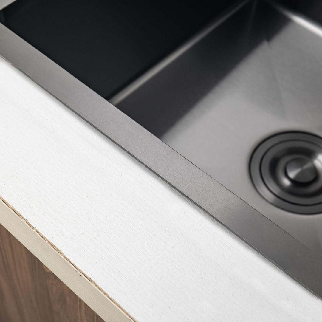 Single-bowl Graphite sink - 50x50 cm in PVD GRAPHITE color from VELAZO.