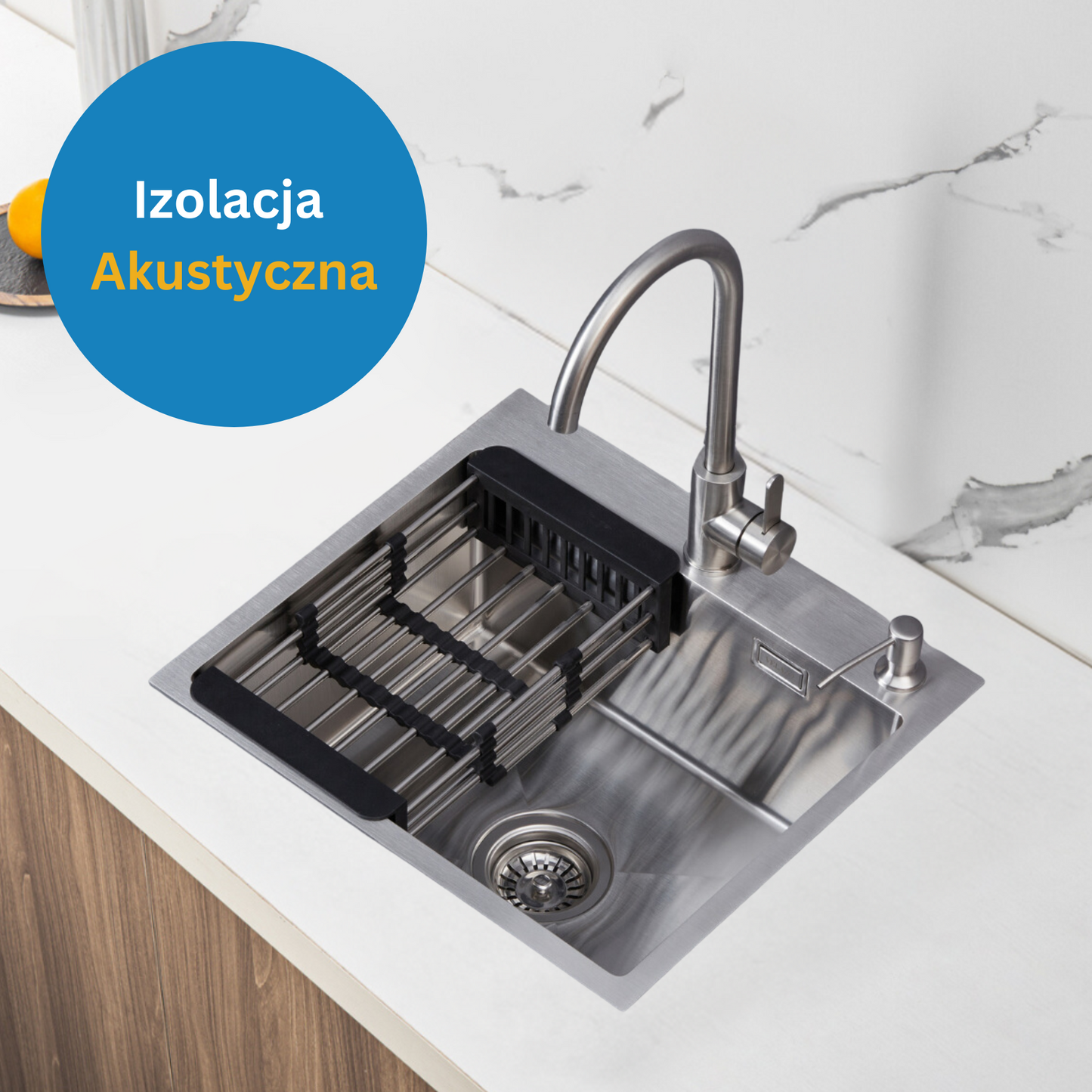 Einzelbecken-Stahlspüle 55x45 cm INOX von Velazo.