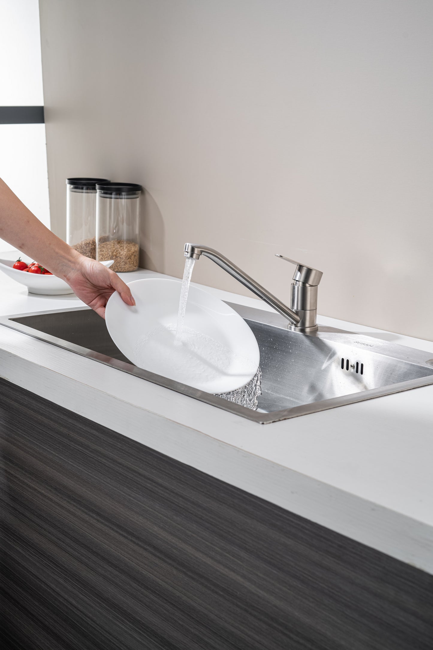 Stainless steel sink tap, hot and cold water tap, kitchen tap