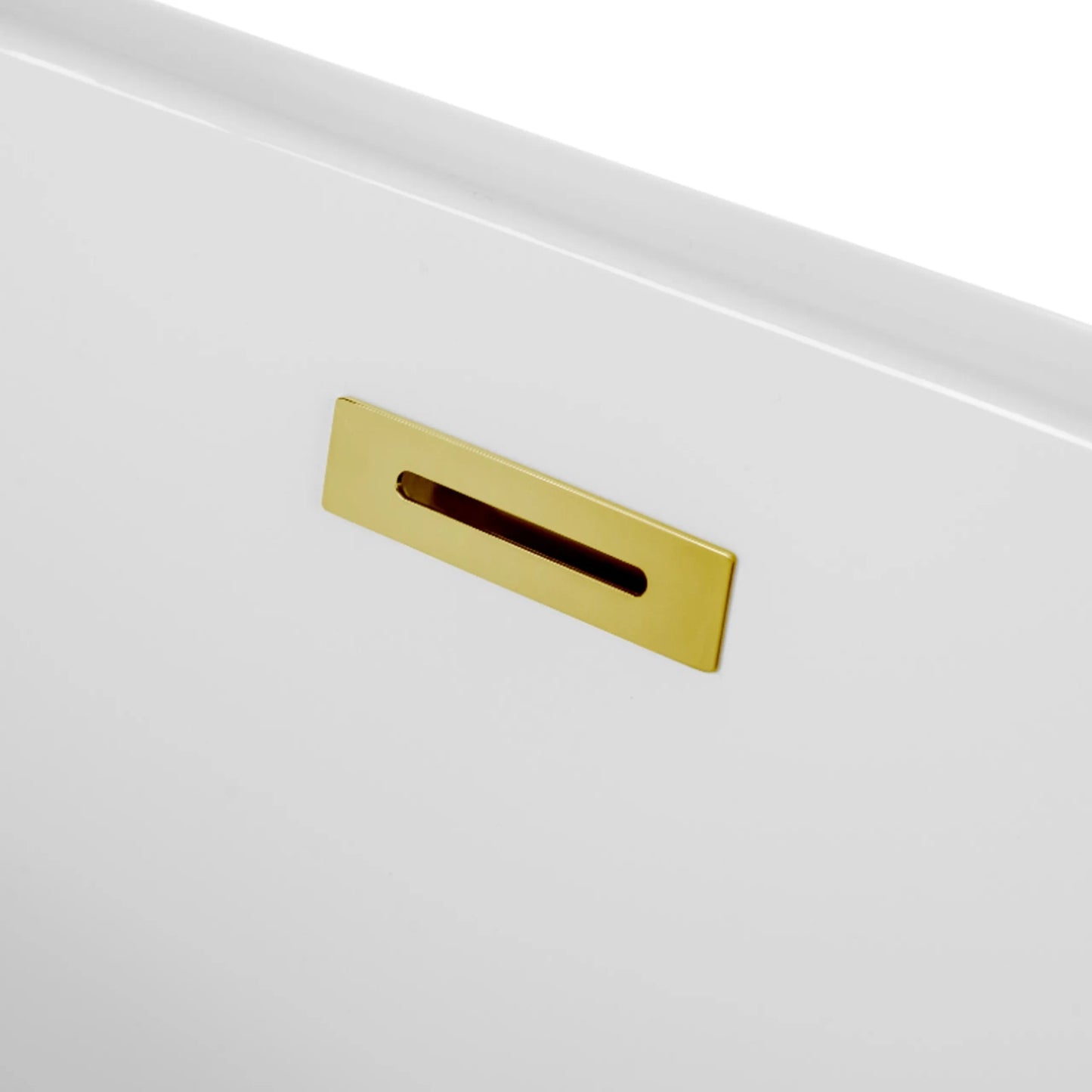 Wanna wolnostojąca Balneo PARMA 170x72 cm – biała akrylowa z ramą stalową i korkiem Click-Clack złoto lustrzane