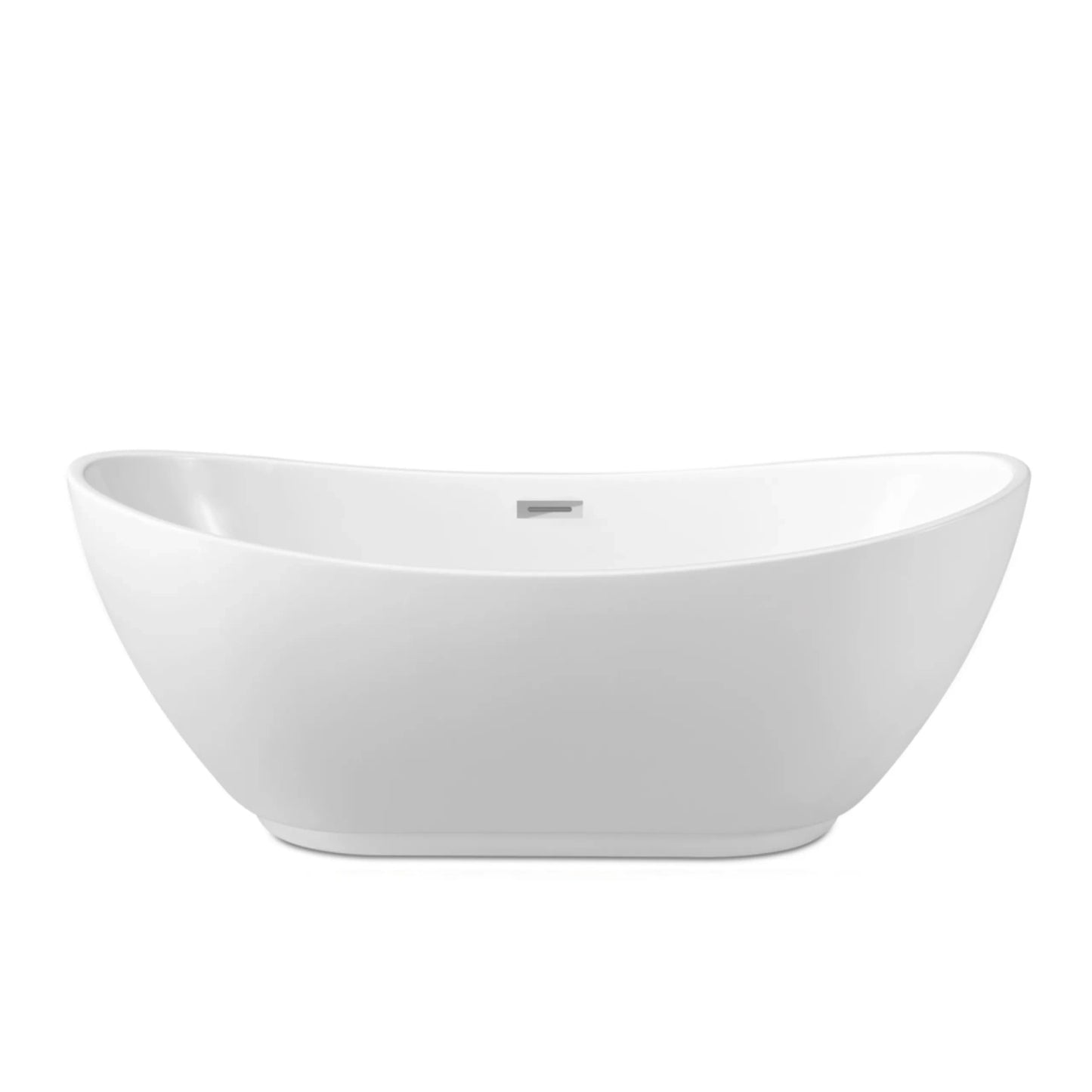 Wanna wolnostojąca Balneo PARMA Chrome 170x72 cm biała akrylowa z przelewem i korkiem Click-Clack chrom