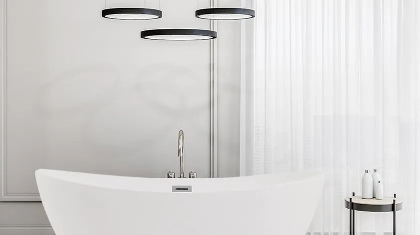 Wanna wolnostojąca Balneo PARMA Chrome 170x72 cm biała akrylowa z przelewem i korkiem Click-Clack chrom