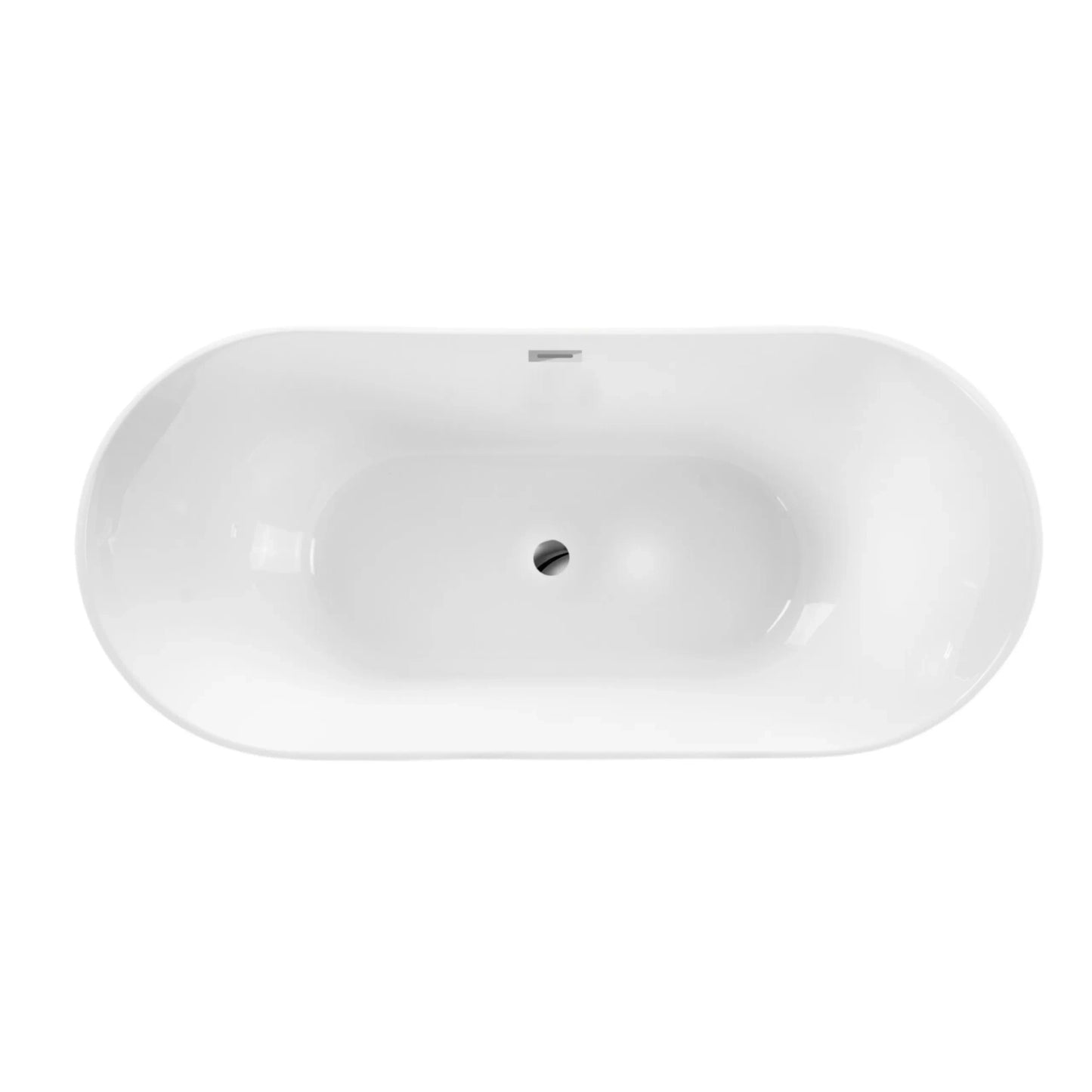 Wanna wolnostojąca Balneo PARMA Chrome 170x72 cm biała akrylowa z przelewem i korkiem Click-Clack chrom
