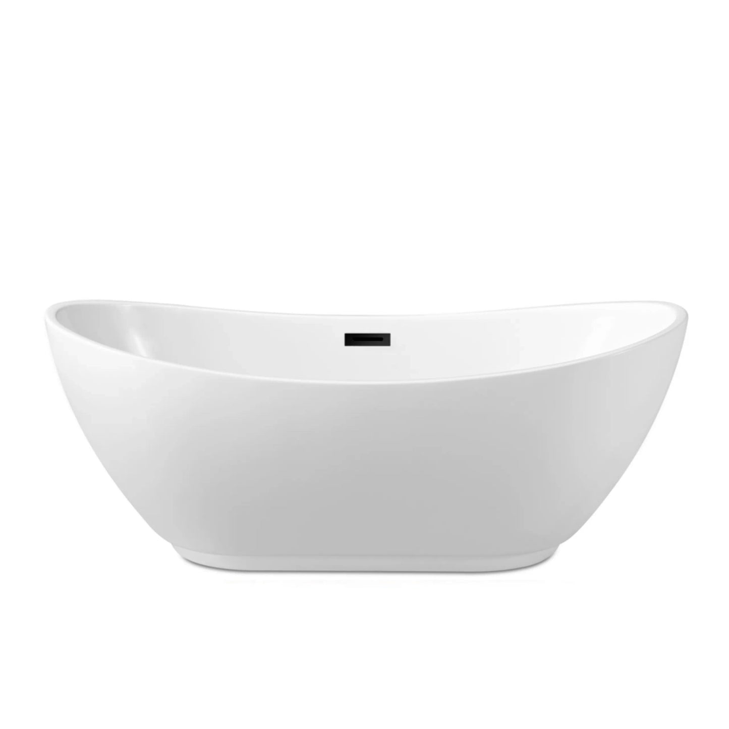 Wanna Wolnostojąca Balneo PARMA 170x72 cm Biała z Czarnym Przelewem i Korkiem Click-Clack