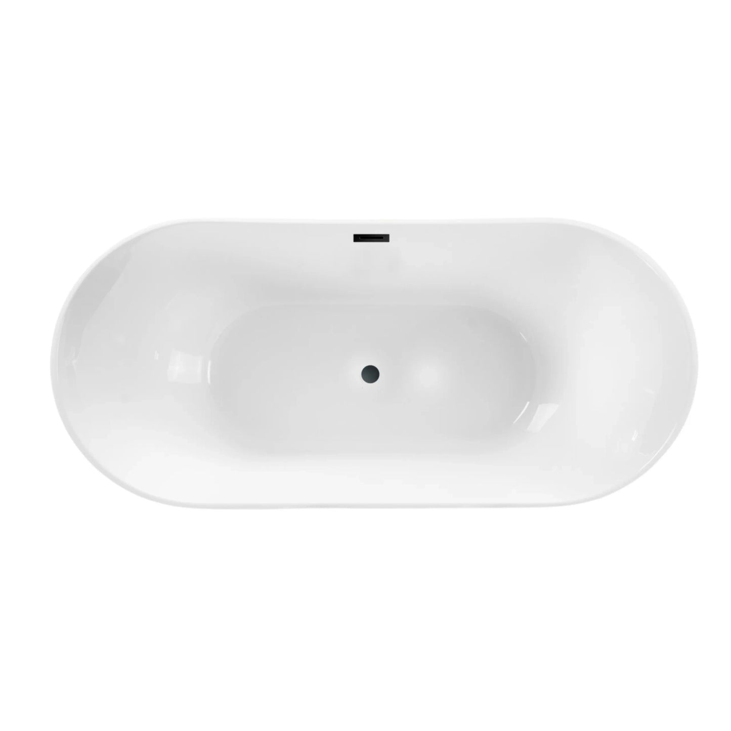 Wanna Wolnostojąca Balneo PARMA 170x72 cm Biała z Czarnym Przelewem i Korkiem Click-Clack