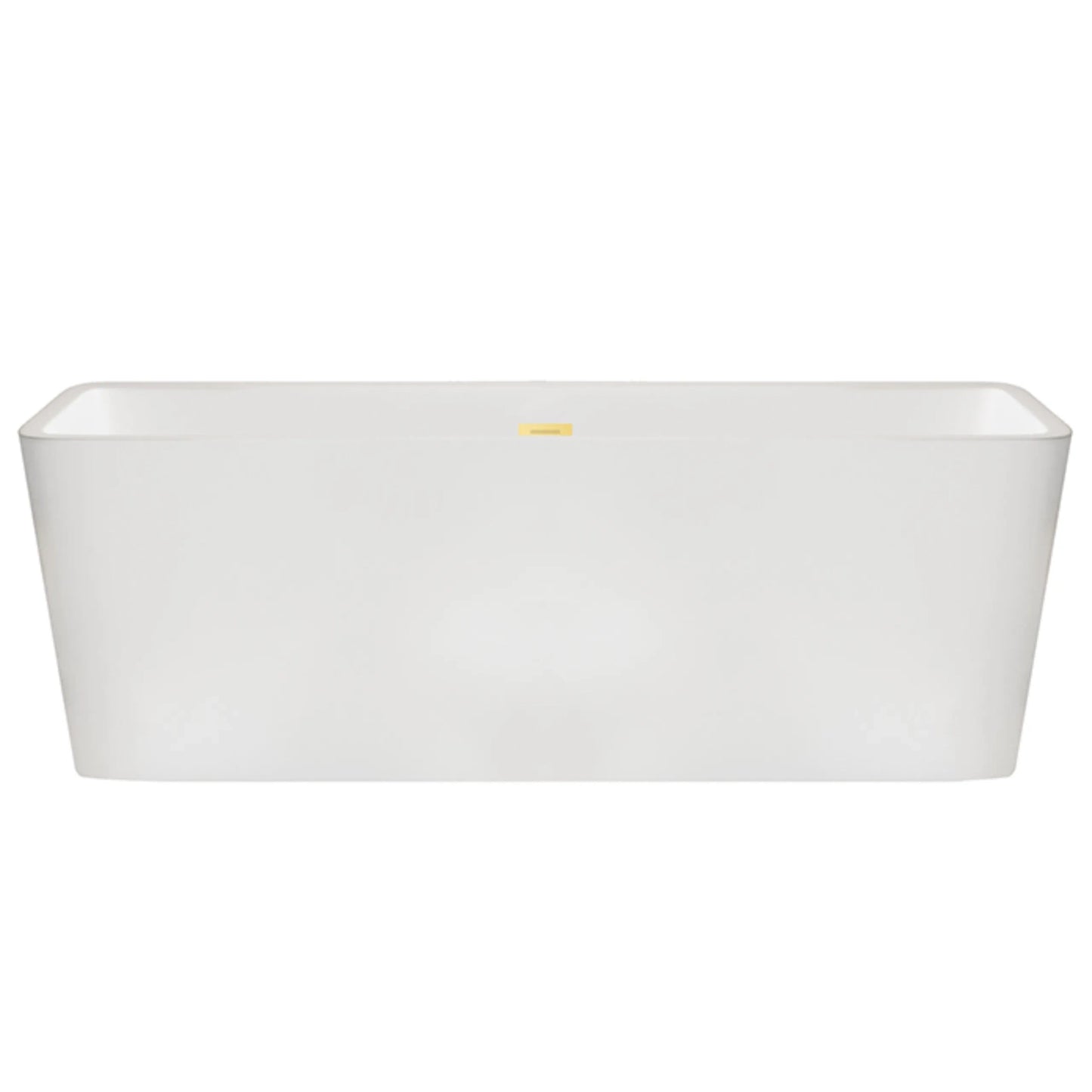 Wanna Wolnostojąca Balneo ROMA 170x80 cm Biała z Przelewem i Złotym Lustrem Click-Clack