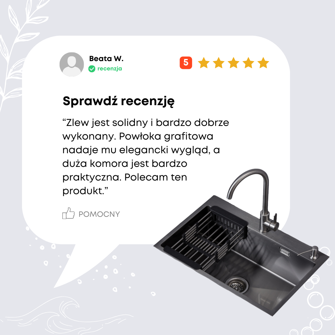 Zlewozmywak Stalowy o wymiarach 68x45cm - od Velazo.
