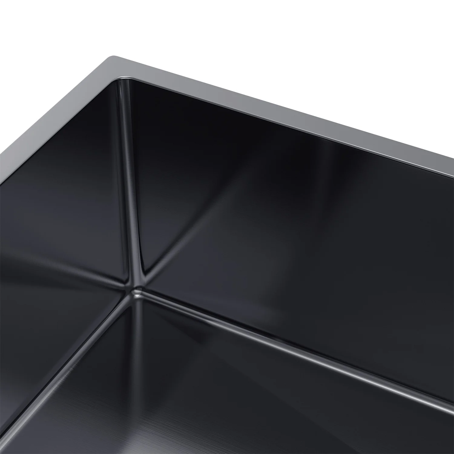 Großes Einzelbecken-Stahlspülbecken – 74 x 44 cm in der Farbe PVD GRAPHITE von VELAZO.