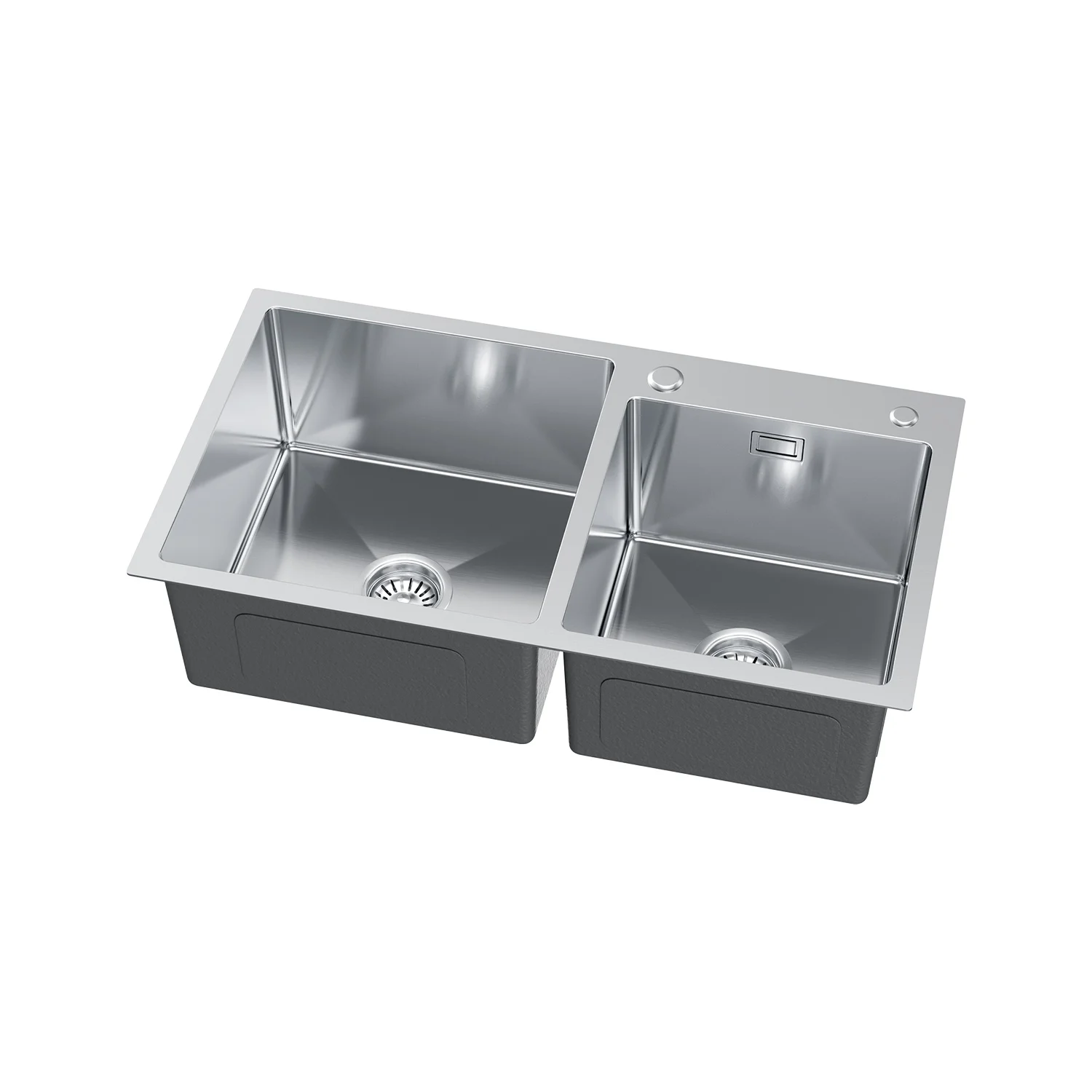 Zlewozmywak Dwukomorowy Stalowy 78x45cm w kolorze INOX od VELAZO.