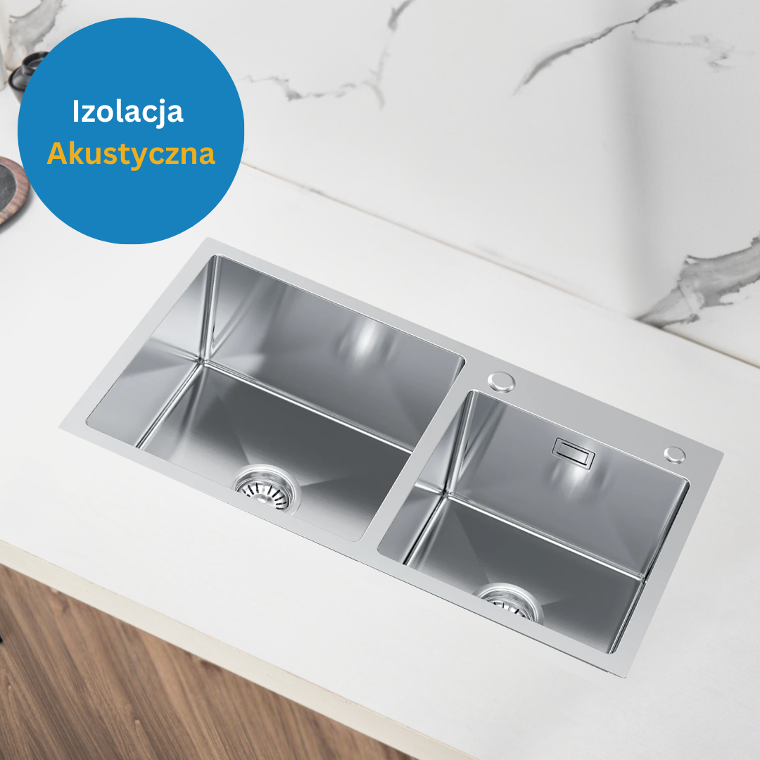 Zlewozmywak Dwukomorowy Stalowy 78x45cm w kolorze INOX od VELAZO.