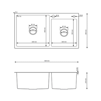 Zlewozmywak Stalowy 82x45 Inox od Velazo.