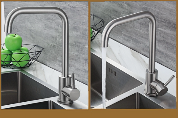 Freestanding Kitchen Faucet in Stainless Steel