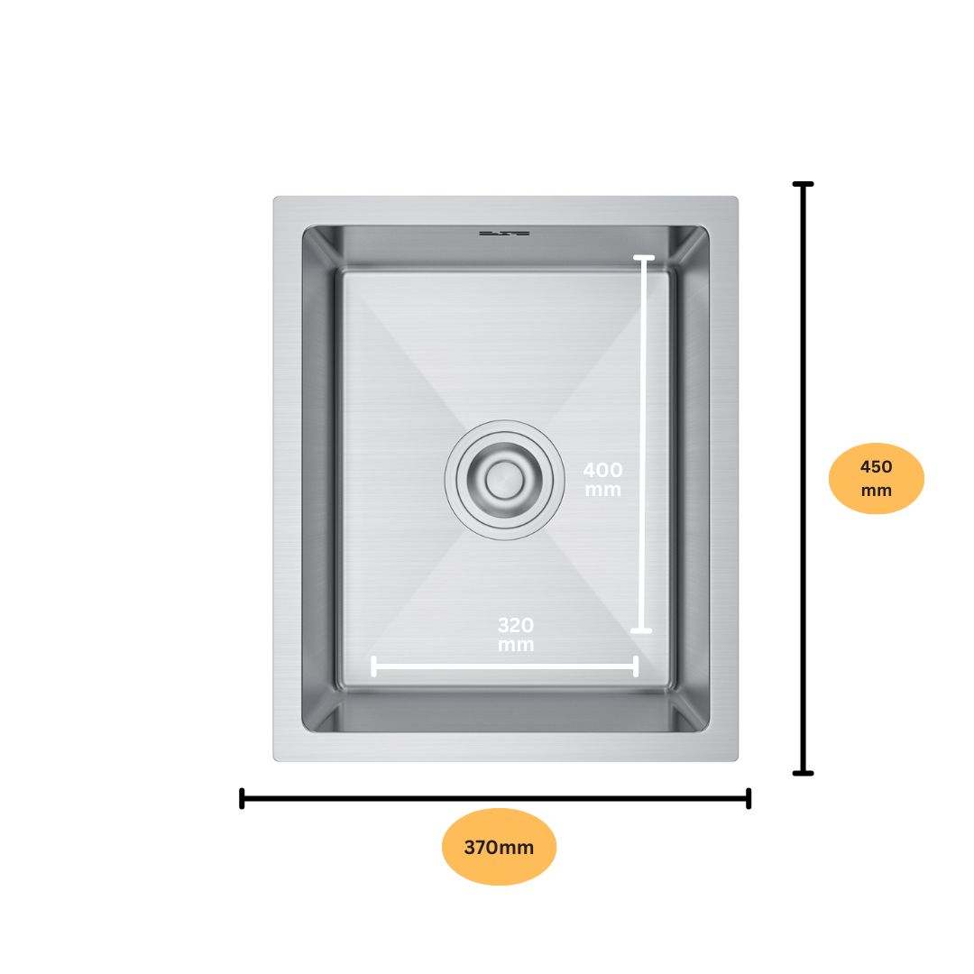 Zlewozmywak Stalowy Inox 37x45 z Syfonem