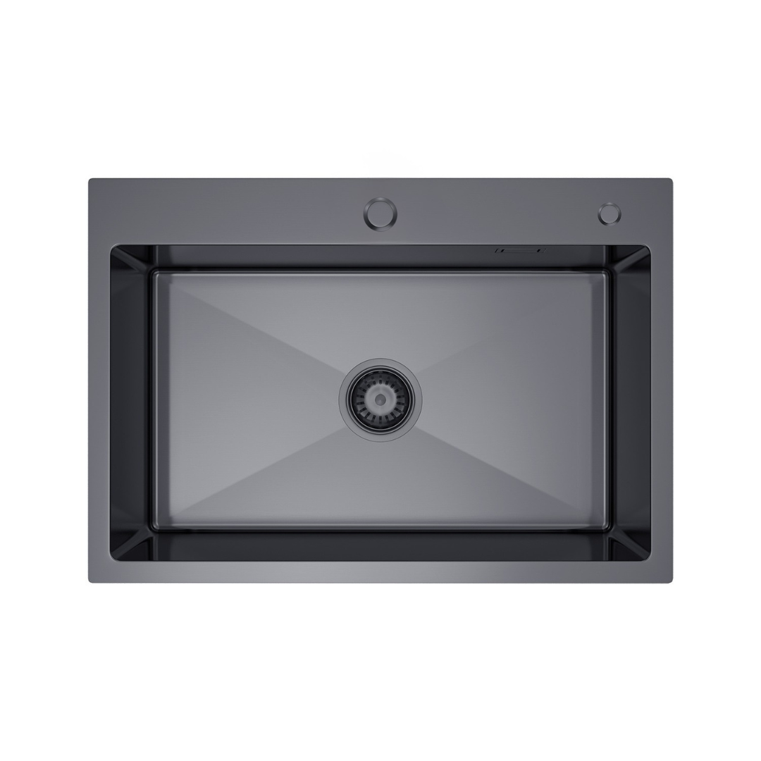 Steel sink measuring 68x45cm - from Velazo.