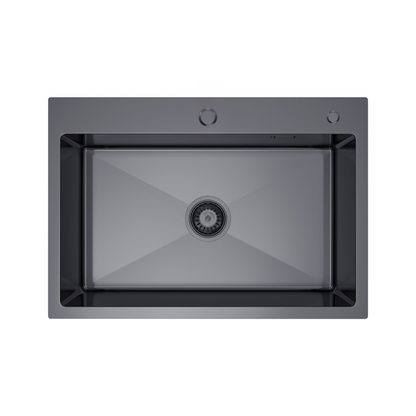 Steel sink measuring 68x45cm - from Velazo.
