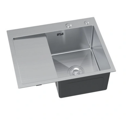 Sink with drainer Steel 58x48 R Inox with tap hole from Velazo.