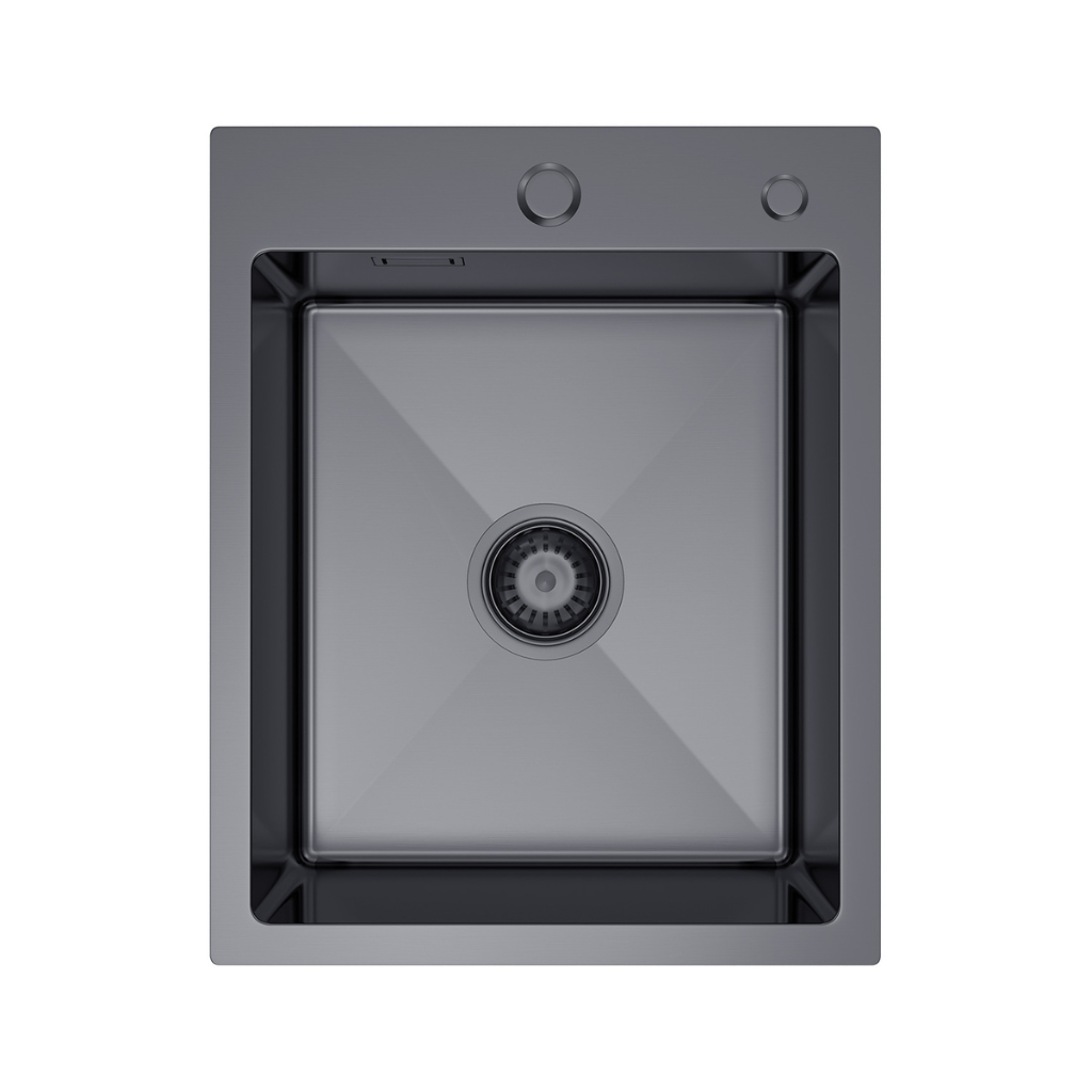 Kitchen sink 40x50cm in PVD Graphite color + siphon - from VELAZO.