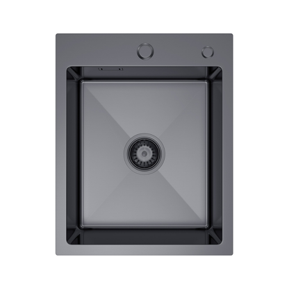 Kitchen sink 40x50cm in PVD Graphite color + siphon - from VELAZO.