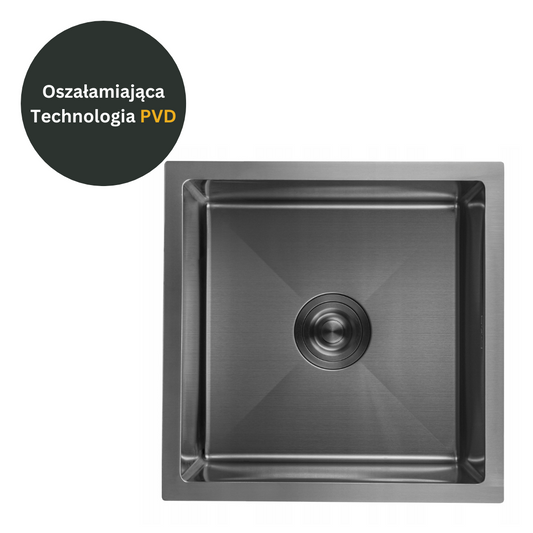 Single bowl sink Black - 44x44cm from Velazo.