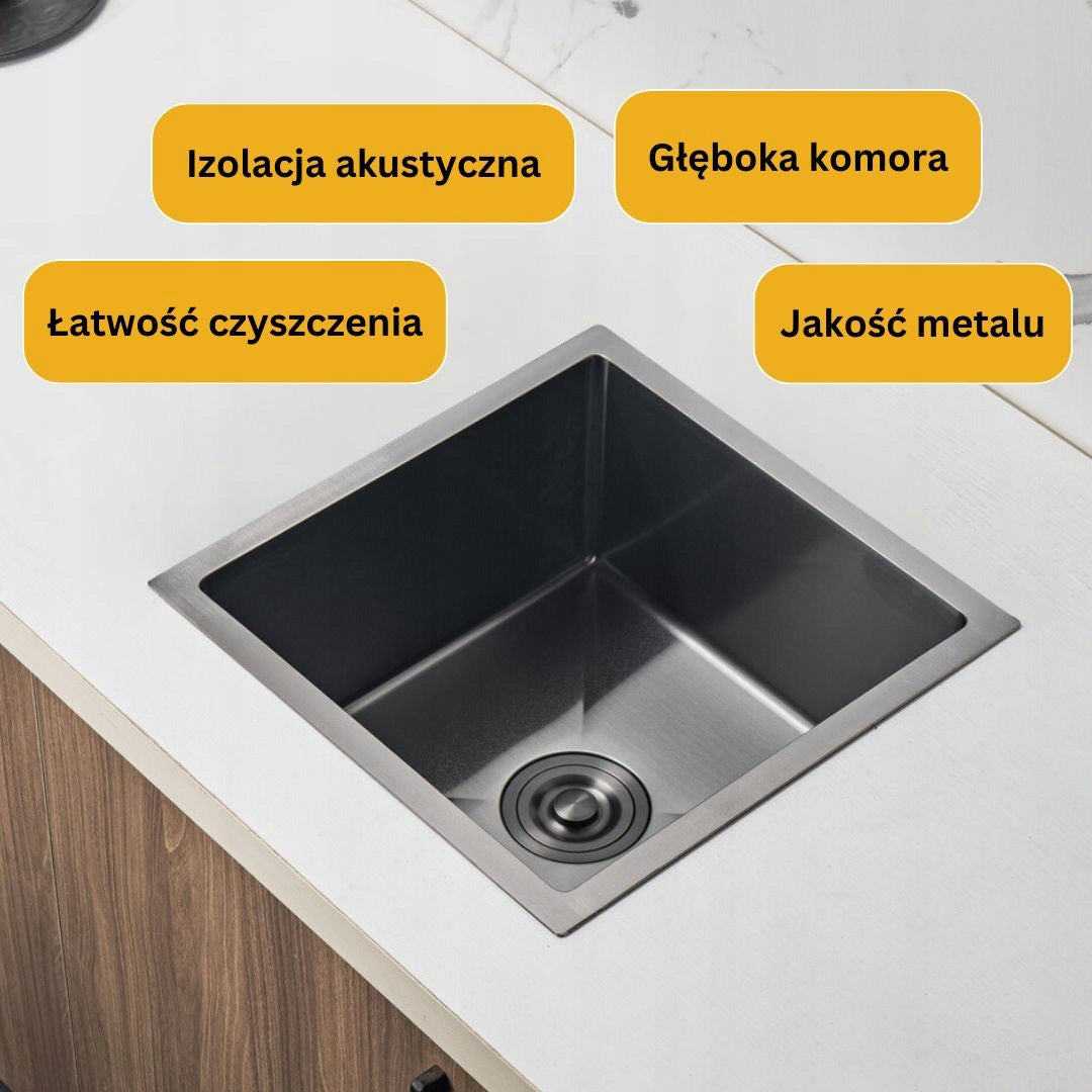 Single bowl sink Black - 44x44cm from Velazo.