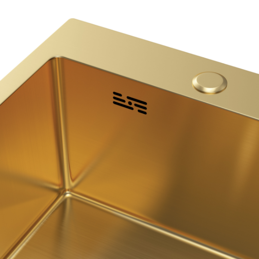 Gold steel single-bowl sink 40X50 cm