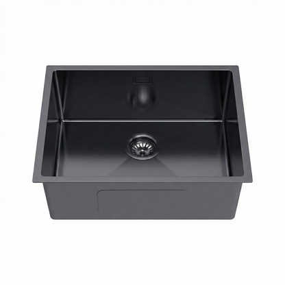 Zlewozmywak Jednokomorowy Stalowy 54x44cm w kolorze PVD Grafitowy + Syfon - od VELAZO.
