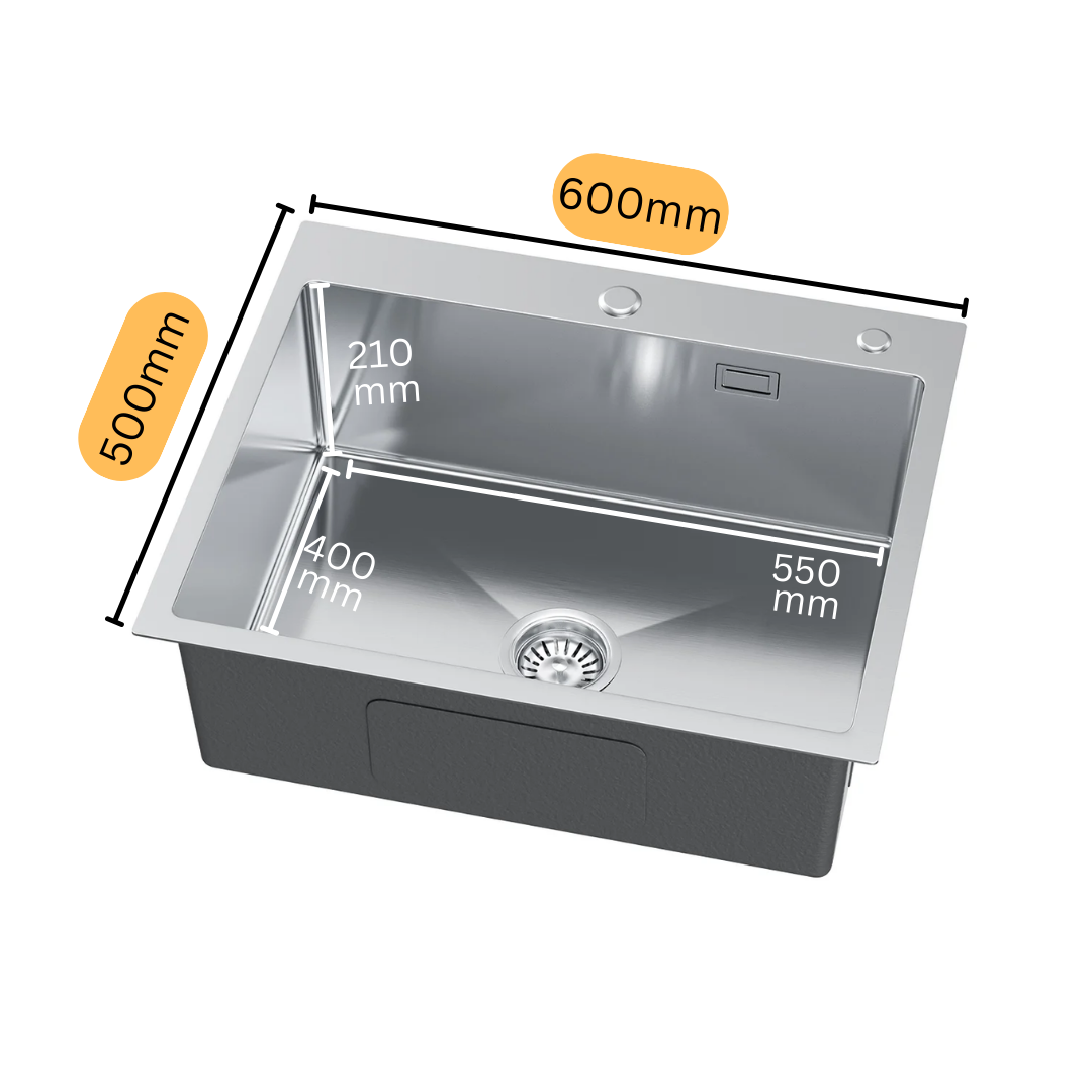 Stainless steel sink - 60x50cm from Velazo.