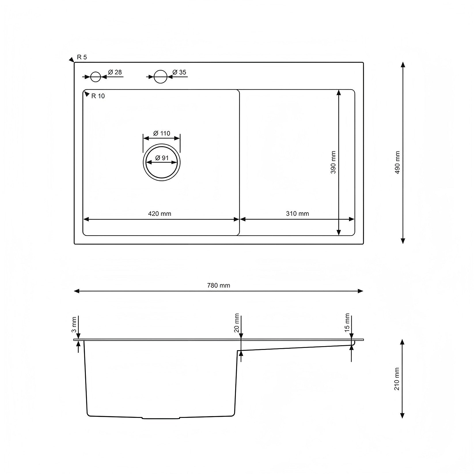 Zlewozmywak Stalowy Jednokomorowy z Ociekaczem 78x49cm w kolorze INOX od VELAZO.