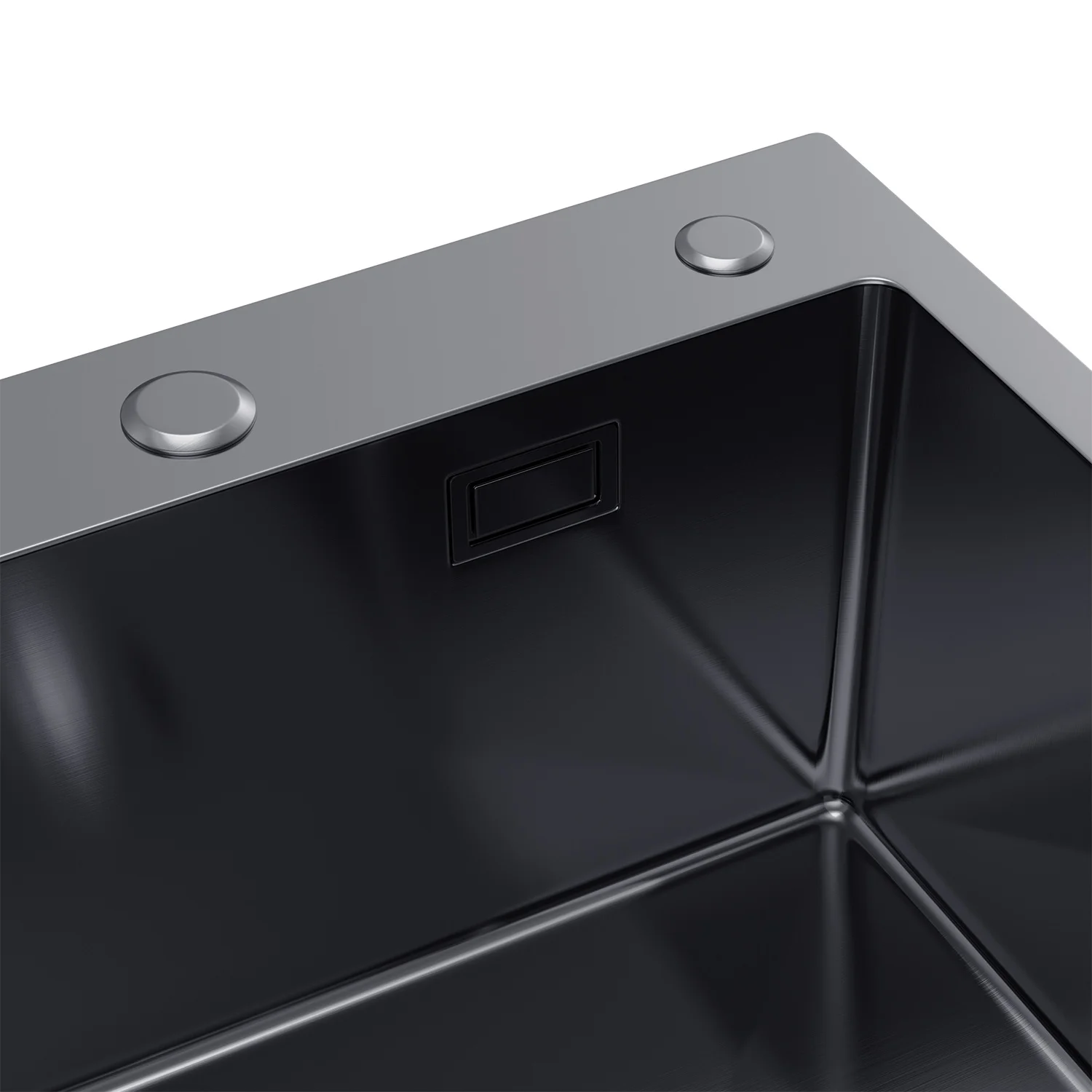Single-bowl steel sink with drainer - 78x49cm in PVD Graphite color by VELAZO.