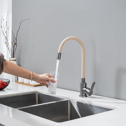 Kitchen Tap with Flexible Spout Beige Flexi / Graphite