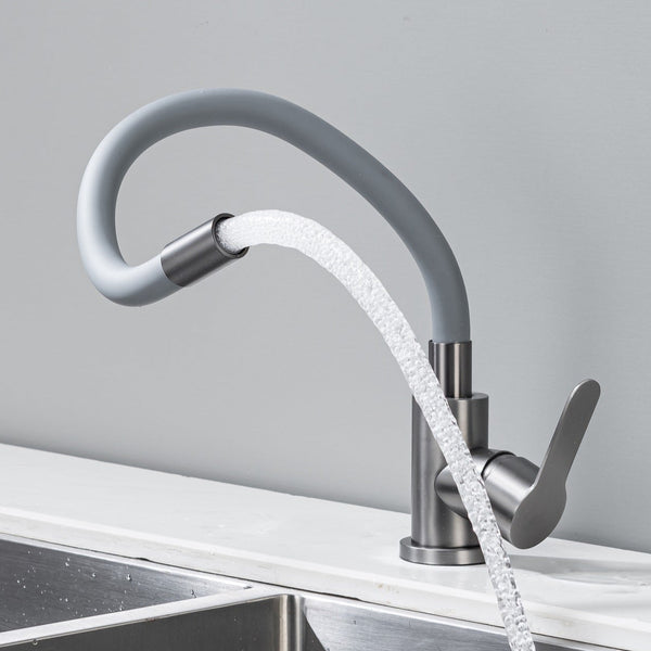 Kitchen Tap with Flexible Spout GreyFlexi /Graphite 