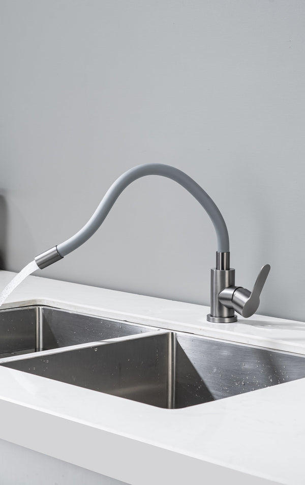 Kitchen Tap with Flexible Spout GreyFlexi /Graphite 