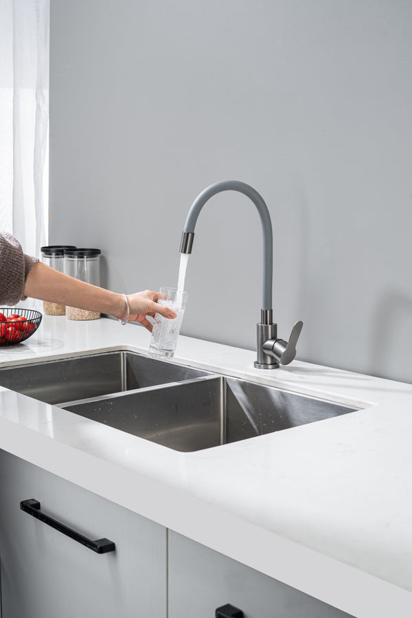 Kitchen Tap with Flexible Spout GreyFlexi /Graphite 