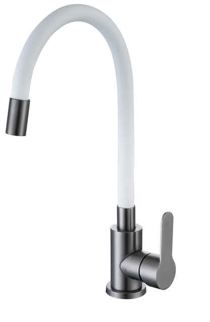Kitchen Tap with Flexible Spout White Flexi / Graphite 