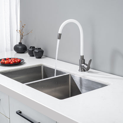 Kitchen Tap with Flexible Spout White Flexi / Graphite 