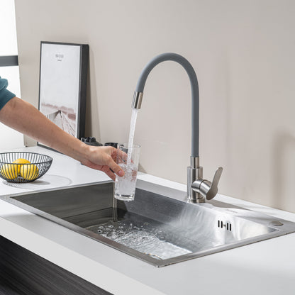 Kitchen Tap with Flexible Spout Grey Flexi /Inox