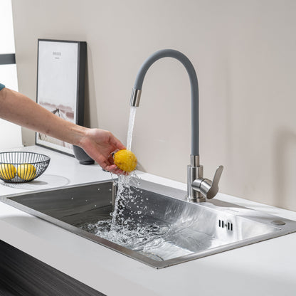Kitchen Tap with Flexible Spout Grey Flexi /Inox